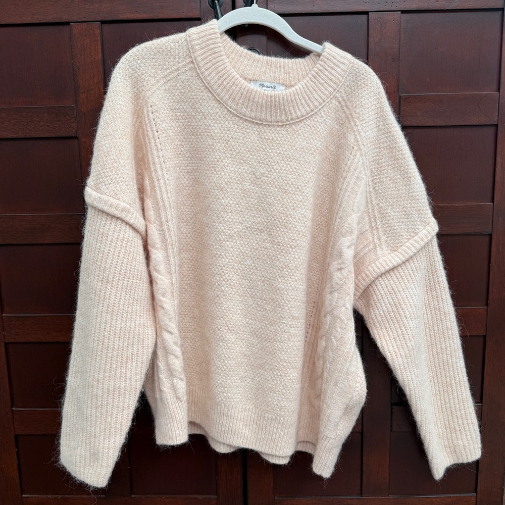 Madewell Soft Cream Cable Knit Sweater